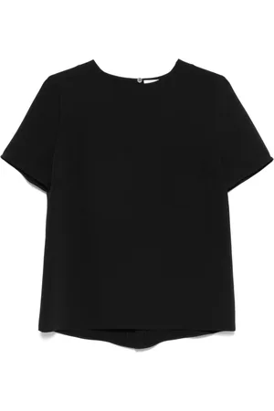 P.A.R.O.S.H. Bluser & Skjorter, Dame, Sort, L, Sort Button-Up Skjorte med Nøglehulsdetalje