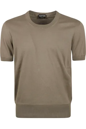 Tom Ford Top, Herre, Grøn, L, Bomuld, Bomuld Crew Neck T-shirts og Polos