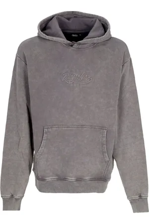 DOLLY NOIRE Sweathshirts & Hoodies, Herre, Grå, XL, Bomuld, Syre Vasket Hættetrøje med Lomme
