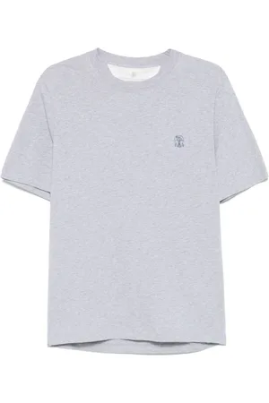 Brunello Cucinelli Top, Herre, Grå, M, Bomuld, Grå T-shirt til mænd
