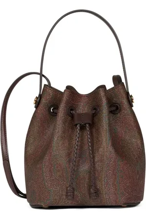 Etro Taske, Dame, Brun, ONE SIZE, Uld, Drawstring Bucket Bag