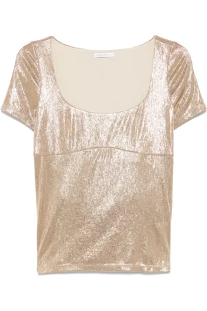 Patrizia Pepe Bluser & Skjorter, Dame, Gul, XS, Uld, Skinnende Guld Tee