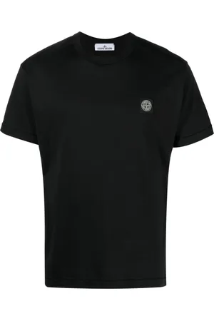 Stone Island Top, Herre, Sort, M, Bomuld, Kompas Bomuld T-Shirt