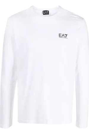 EA7 Top, Herre, Hvid, M, Bomuld, Long Sleeve Tops