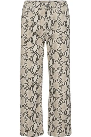 Co`Couture Bukser, Dame, Flerfarvet, XL, Snakecc Crop Pant med Slange Print