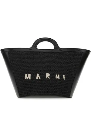 Marni Taske, Dame, Sort, ONE SIZE, Læder, Tropicalia Summer Håndtaske i Sort Læder