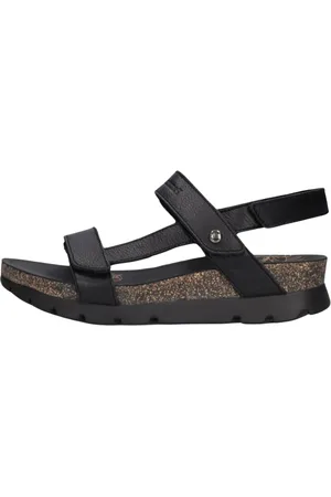 Panama Jack Sko, Dame, Sort, 38 EU, Læder, Sort Sandal Selma med Platformssål