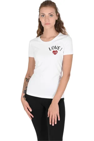 Moschino Top, Dame, Hvid, S, Bomuld, Bomuldsblanding T-shirt