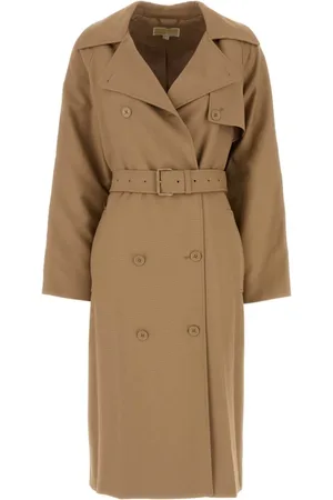 Michael Kors Frakke, Dame, Brun, S, Uld, Stilfuld Kamel Trenchcoat
