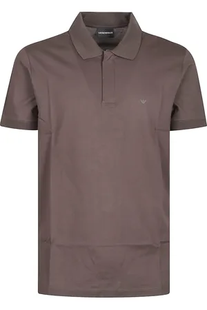 Emporio Armani Top, Herre, Brun, L, Kortærmet polo skjorte til rejse
