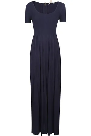 Michael Kors Kjole, Dame, Blå, M, Elegant Scoop Neck Maxi Kjole