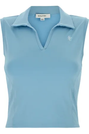 Sporty & Rich Top, Dame, Blå, M, Uld, Stilfulde Toppe til Mænd og Kvinder
