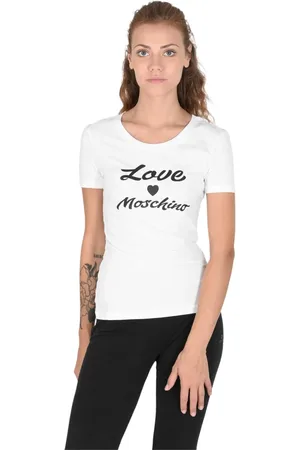 Moschino Top, Dame, Hvid, M, Spandex, Cotton Spandex T-Shirt