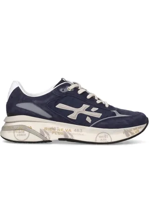 Premiata Sko, Herre, Blå, 45 EU, Nylon, Blå Ruskind og Nylon Sneaker