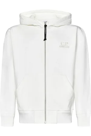 C.P. Company Sweathshirts & Hoodies, Herre, Hvid, L, Bomuld, Hvid Zip-Through Hoodie til Mænd