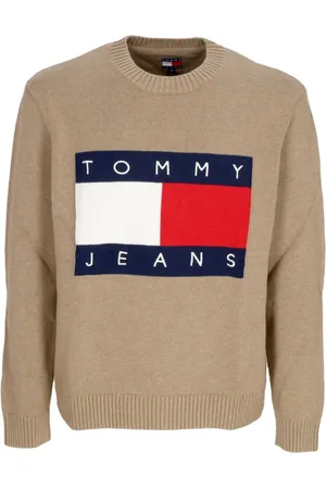 Tommy Hilfiger Strik, Herre, Brun, M, Bomuld, Vintage Camel Melange Bomuldssweater