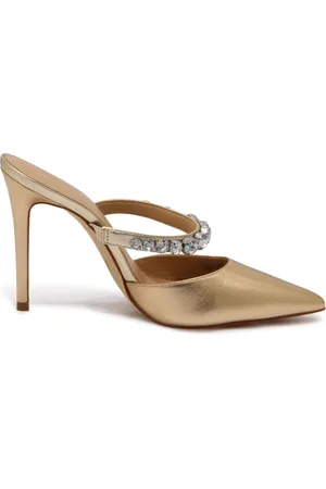 Michael Kors Sko, Dame, Gul, 36 1/2 EU, Læder, Jessa Mule Pump Metallic Læder Sko