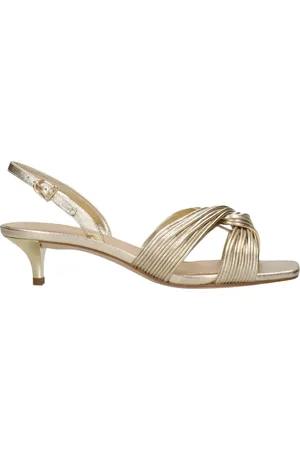 Michael Kors Sko, Dame, Gul, 41 EU, Læder, Metallic Finish Slip-On Sandaler