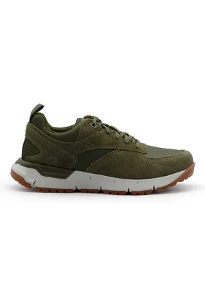 Timberland Sko, Herre, Grøn, 42 EU, Uld, Grøn Læder Sneakers Stilfuld Funktionalitet