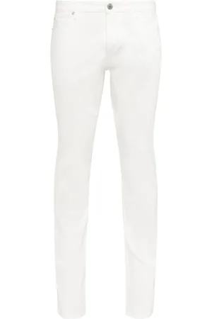 Emporio Armani Bukser, Herre, Hvid, W30, Uld, Sne hvid 5-lomme bukser