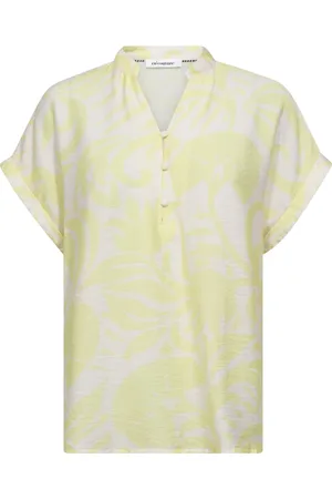 Co`Couture Bluser & Skjorter, Dame, Gul, M, Citrus V-udskæring Top Bluse