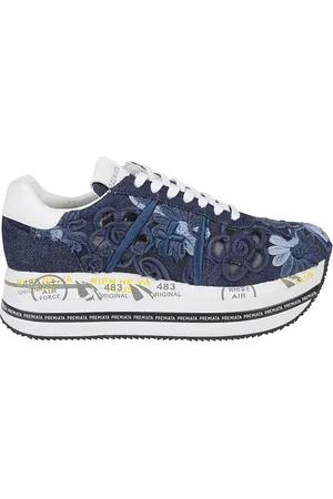 Premiata Sko, Dame, Blå, 41 EU, Uld, Stilfulde Sneakers til Kvinder