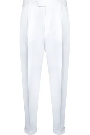 Dolce & Gabbana Bukser, Herre, Hvid, L, Elegant lynlås og knap bukser