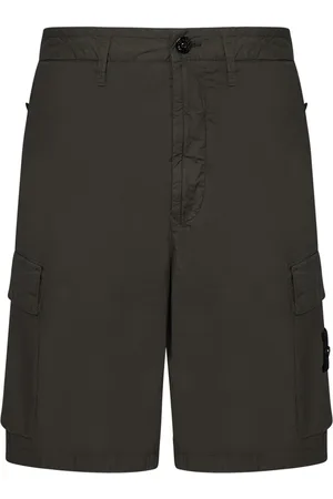 Stone Island Shorts, Herre, Grøn, W32, Bomuld, Grønne Shorts med Skjulte Lommer
