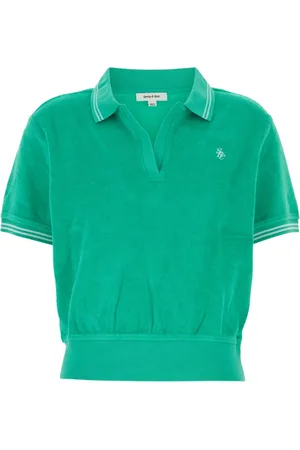 Sporty & Rich Top, Dame, Grøn, S, Klassisk Polo Shirt til hverdagsbrug