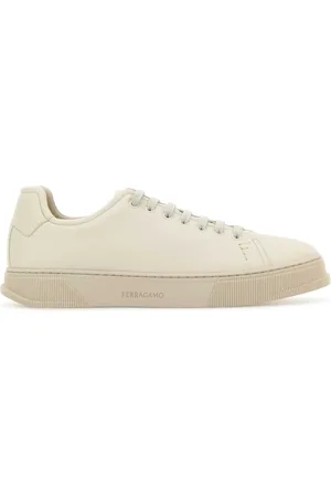 Salvatore Ferragamo Sko, Herre, , 41 EU, Læder, Ivory Læder Sneakers til Mænd