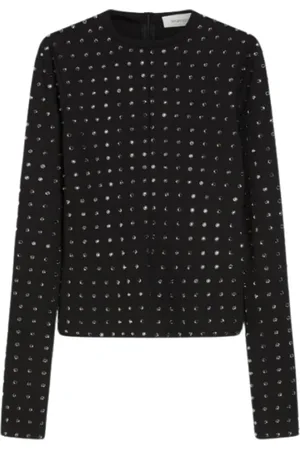 Sportmax Top, Dame, Sort, M, Uld, Stilfuld Top til Aktiv Livsstil