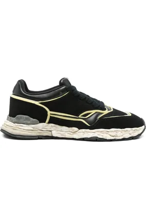 MIHARA YASUHIRO Sko, Herre, Sort, 42 EU, Sort Logo Patch Sneakers Gummisål