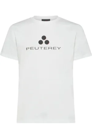 Peuterey Top, Herre, Hvid, M, Bomuld, Hvid Bomuld Logo T-Shirt
