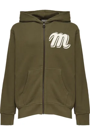 Moncler Sweathshirts & Hoodies, Herre, Grøn, XL, Bomuld, Militærgrøn Bomuldssweater med Hætte