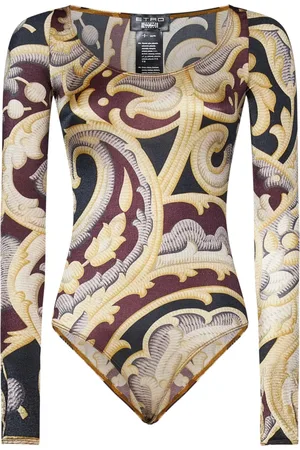 Wolford Top, Dame, Flerfarvet, S, Uld, Barok Paisley Langærmet Top
