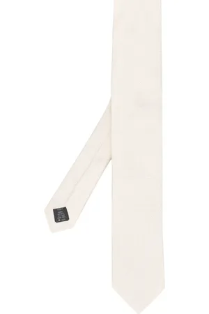 Dolce & Gabbana Tilbehør, Herre, , ONE SIZE, Hvid Silke Klassisk Justerbar Slips