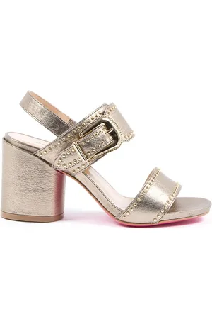 DEE OCLEPPO Sko, Dame, Gul, 40 EU, Uld, Guld Læder Højhælede Sandaler