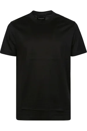 Emporio Armani Top, Herre, Sort, XL, Bomuld, Sort Lyocell Bomuld T-Shirt til Mænd