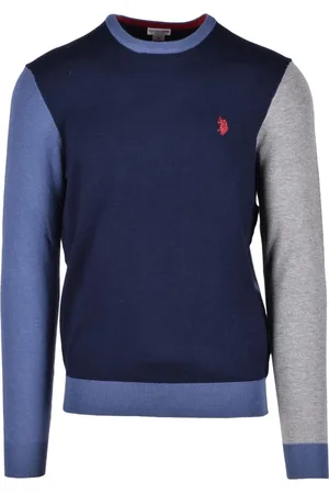 U.S. Polo Assn. Strik, Herre, Blå, M, Uld, Striktrøje med viskoseblanding