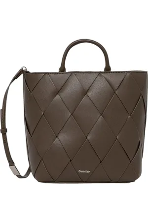 Calvin Klein Taske, Dame, Brun, ONE SIZE, Uld, Vævet Mellemstor Tote Taske