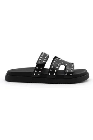 Steve Madden Sko, Dame, Sort, 37 1/2 EU, Læder, Sort læder nitter sandaler