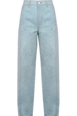 DEPARTMENT FIVE Jeans, Dame, Blå, M, Bomuld, Højtaljede straight leg jeans