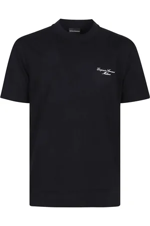 Emporio Armani Top, Herre, Blå, XL, Bomuld, Afslappet Bomuld T-shirt