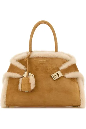 Salvatore Ferragamo Taske, Dame, Brun, ONE SIZE, Suede, Suede Hug Håndtaske
