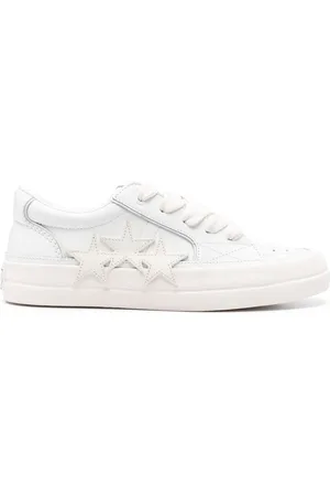 AMIRI Sko, Herre, Hvid, 43 EU, Læder, Hvide lædersneakers med stjernelap