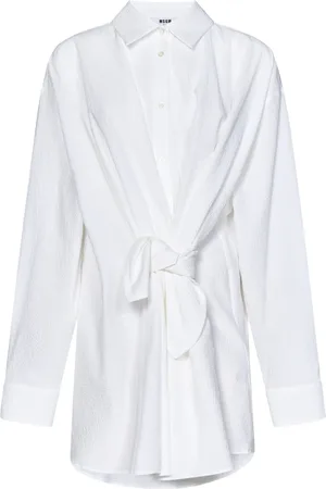 Msgm Kjole, Dame, Hvid, M, Uld, Hvide Kjoler med Moderne Stil