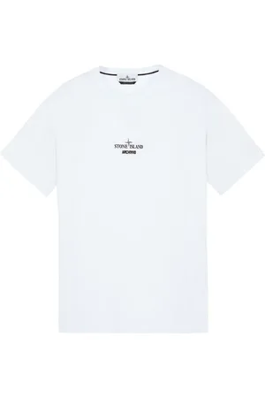 Stone Island Top, Herre, Hvid, M, Tyl, Archivio Print T-Shirt