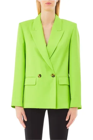 Liu Jo Jakke, Dame, Grøn, XS, Linned, Elegant Linnedblanding Mode Stil