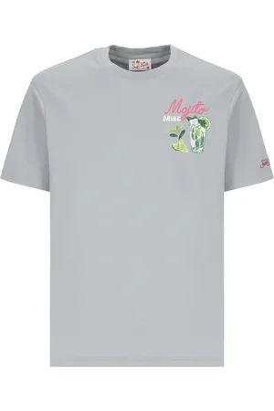 MC2 SAINT BARTH Top, Herre, Grå, XL, Bomuld, Grå Bomuld T-shirt med Mojito Print