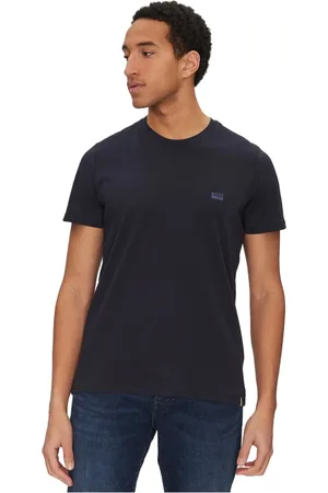 HUGO BOSS Top, Herre, Blå, XL, Bomuld, Blå Logo Bomuld T-shirt